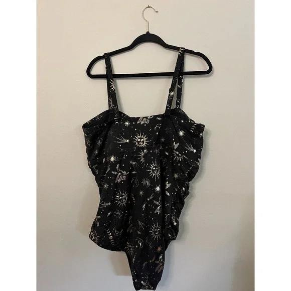 Torrid One Piece Swimsuit Black Celestial Space Women Size 3 22/24 - Picture 5 of 8